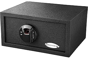 Barska Digital Keypad Biometric Fingerprint Security Home Safe Box - 0.46 Cu Ft Compact