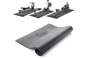 Sunny Health & Fitness Non-Slip Home Gym Mat (Large) – Workout Floor Protection Foam Pad for Treadmill, Bike, Elliptical, Yog