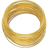 The Beadsmith Plated Memory Wire - 2” Diameter - 1-Ounce Bulk 70 coils - Gold Color - Stainless Steel - Create Multi-Strand DIY Bracelet and Bangle Jewelry