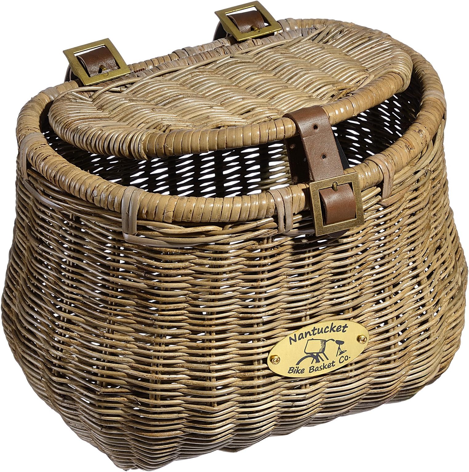 Nantucket Bicycle Basket Co. Madaket Creel Front Bicycle Basket with Lid