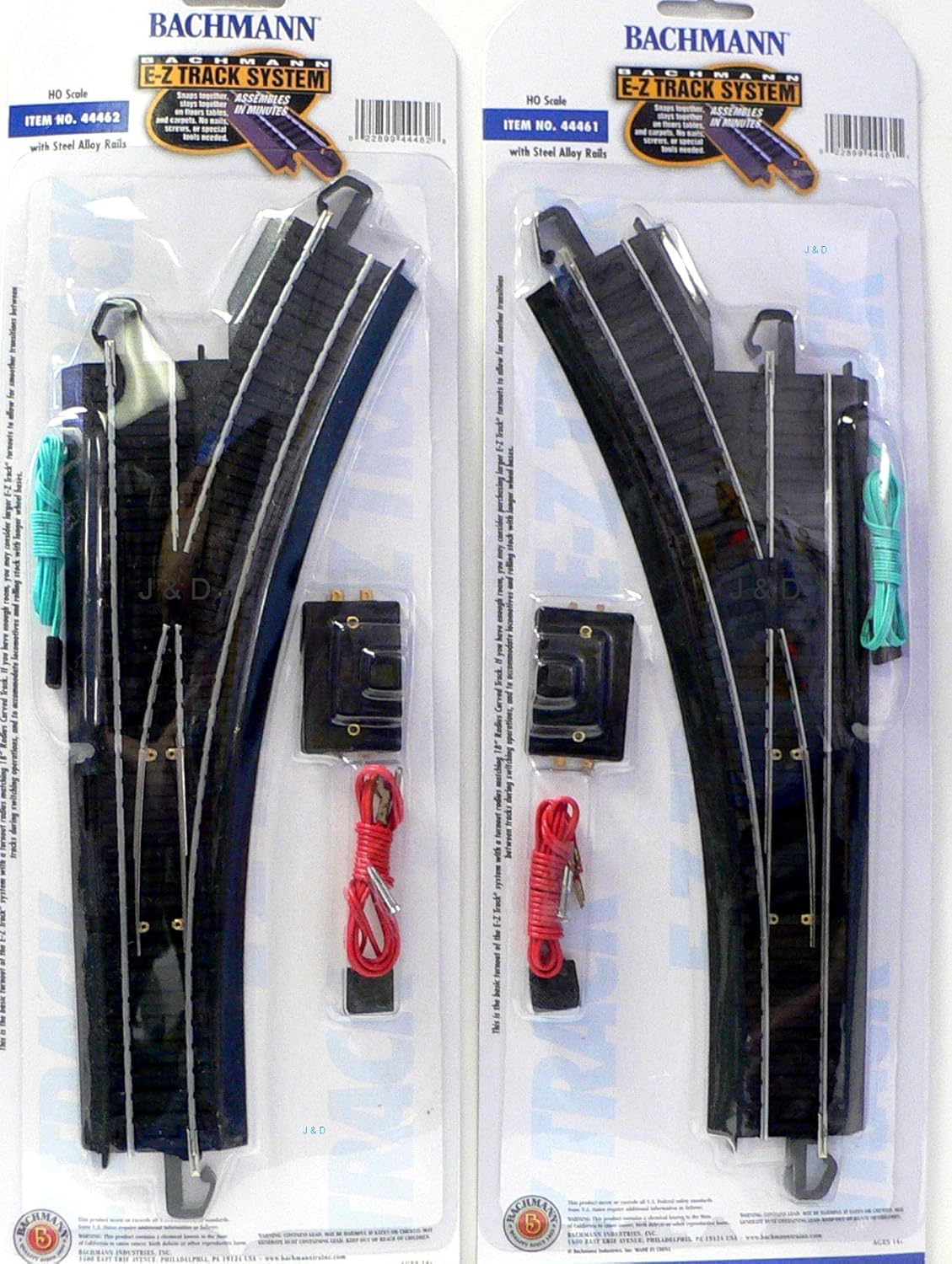 Amazon.com: HO SCALE - Bachmann Steel Alloy EZ Track Left & Right Switches  for Model Railroad Trains: Toys & Games