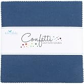 Confetti Cotton Solids Oxford Blue 42 5-inch Squares Charm Pack Riley Blake 5-120-OXFORD-42