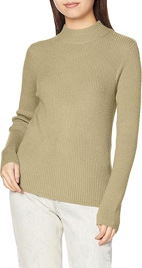 Amazon ウィゴー リブハイネック ニット セーター レディース F グリーン セーター 通販