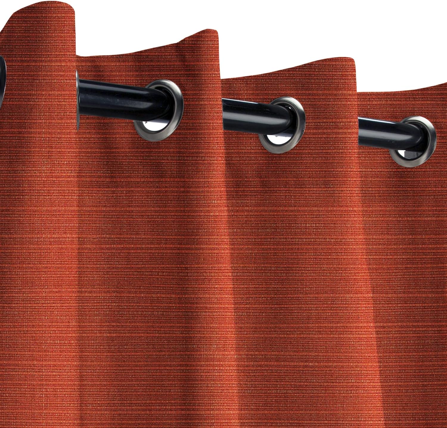 Sunbrella Dupione Oak Outdoor Curtain with Nickel Grommets 50 in. Wide x 84 in. Long