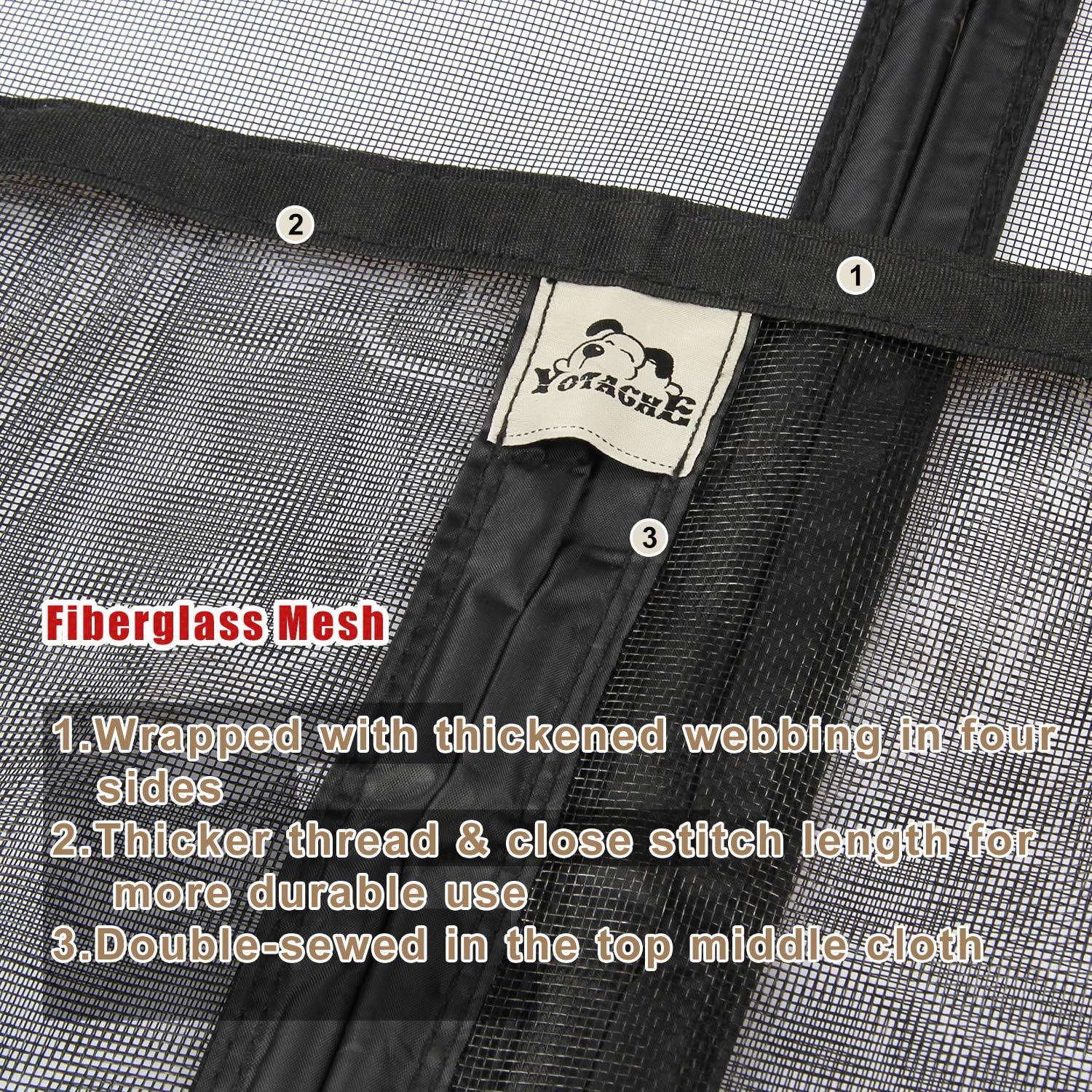 Yotache Screen Doors with Magnets Fits Door Size 36 x 96, Heavy Duty Mosquito Door Net Fit Doors Size Up to 36"W x 96"H Keep Fly Bug Out - - 