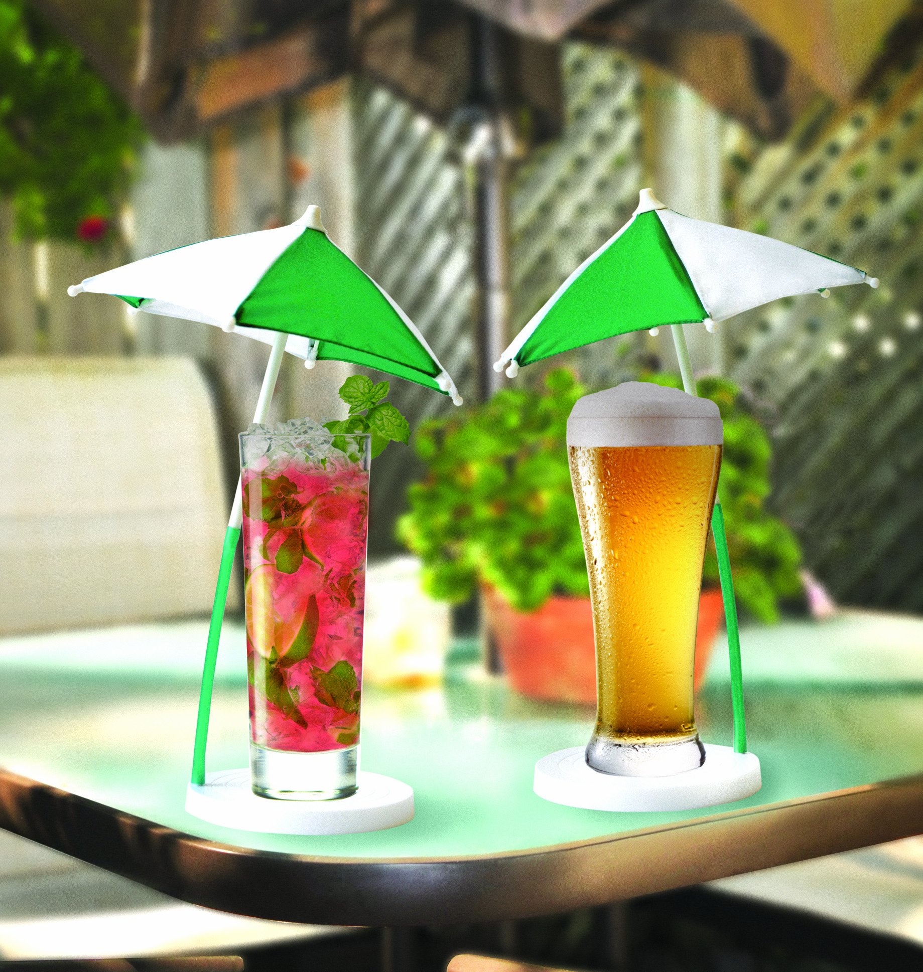 BigMouth Plastic "The Cocktail" Umbrella and Coaster Set, Set of 2, MultiColour