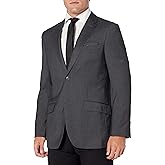 Perry Ellis Men's Solid Stretch Suit Jacket with Chest Pocket, Two-button Closure, Two Front Flap Pockets, Textured Fabric