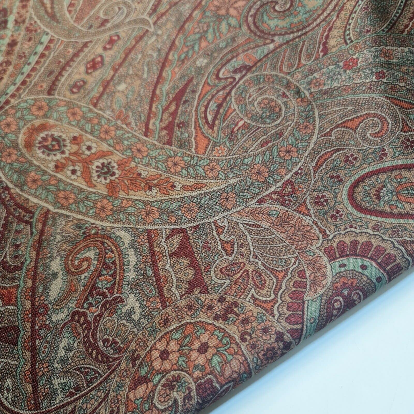 Plain/Printed ITY Spandex Jersey Elastane Stretch Dress Leggings Fabric 58" - 150cm Wide Sold As 1 Meter Pre - Cut Lengths (Brown Paisley)