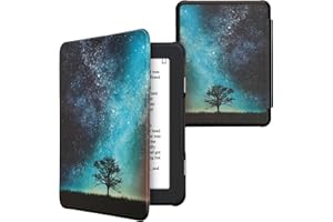 kwmobile Case Compatible with Barnes & Noble Nook Glowlight 4 Plus Case - eReader Cover - Cosmic Nature Blue/Grey/Black