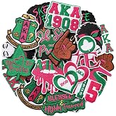 Xandova 15 Pcs Sorority Iron on Patches, AKA Sorority Embroidered Applique Sew on Patches for Clothes Hats Backpacks Jackets T-Shirt