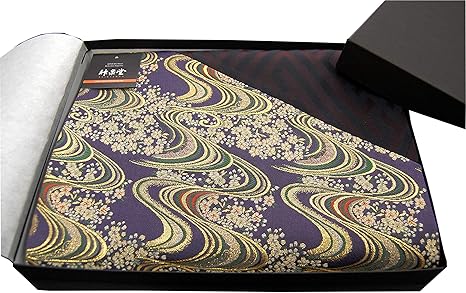 Amazon 和風 着物テーブルランナー 帯 箱入り 包装済 人気 海外向けギフトにも 1cm 流水 テーブルランナー オンライン通販