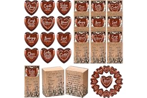 Yalikop 24 Sets Retro Color God Say You are Christian Gift Bulk Religious Pocket Hug Bulk Wooden Heart Bible Verses Pocket Hug Token Prayer Gift for Christmas Women Men Coworker Church Party Favors