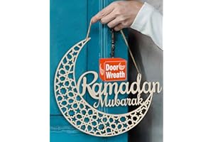 OLEEK ramadan wreath (12in) ramadan mubarak sign - ramadan decorations for home 2025 - ramadan gifts for kids - ramadan door decoration - ramadan decor - ramadan door wreath - زينة رمضان كريم ديكور