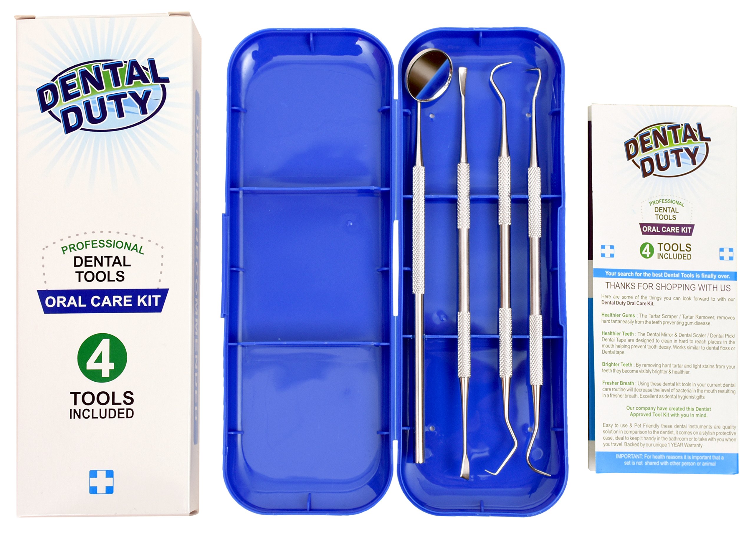 Dental Duty Hygiene Kit, Calculus and Plaque Remover Set, Stainless