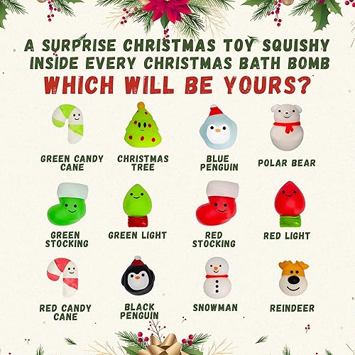 Christmas Bath Bombs for Kids with Surprise Toys Inside (6 Pack) Holiday  Gifts and Stocking Stuffers for Boy