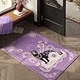Vowkten Door Mat Indoor Entrance 2x3 Rug Machine Washable Retro Lavish Leopard Animal Small Area Rug Non-Slip Low Pile Throw Rugs for Entryway, Kitchen, Front Door Indoor Entrance, Entry, Kids Room