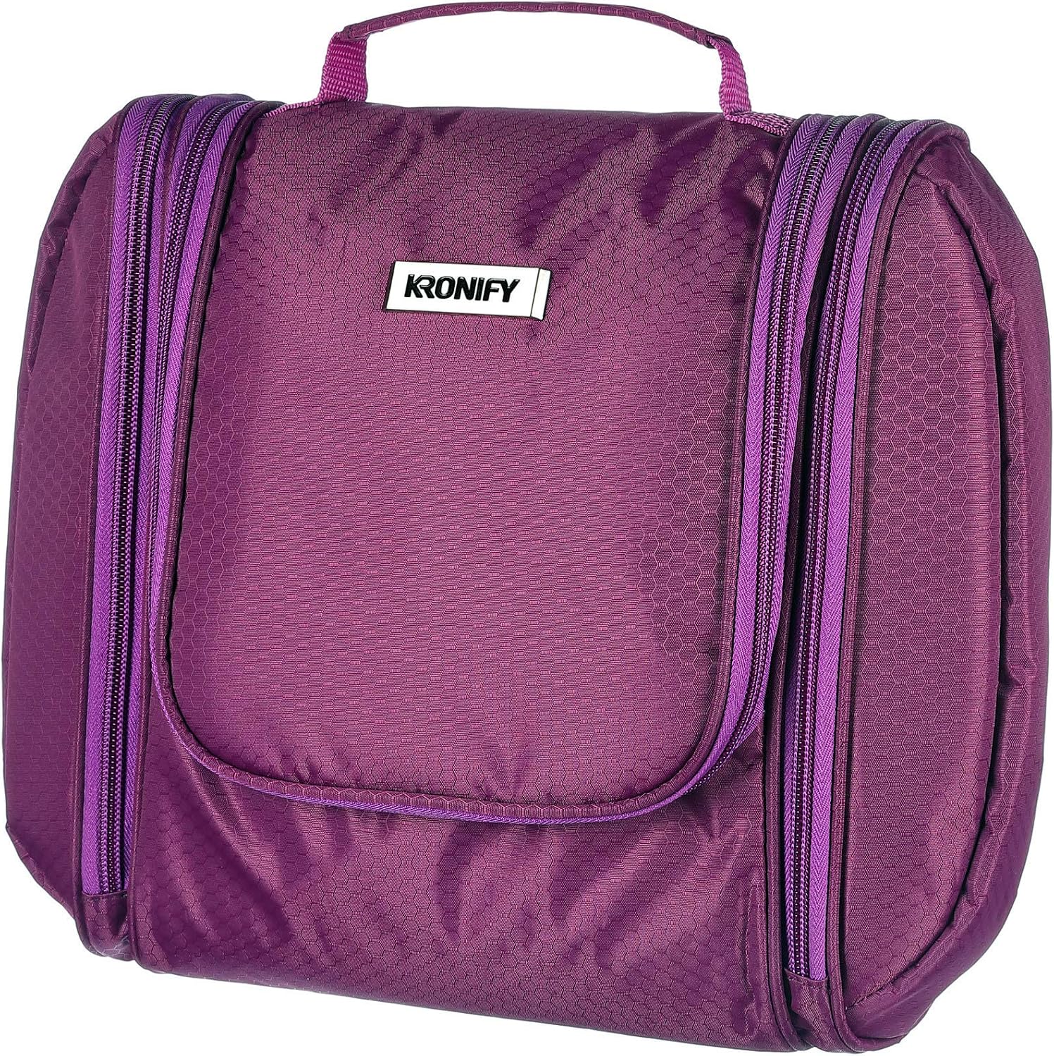 Large Premium Toiletry Bag with Mirror for Men and Women Large Wash Bag XXL Cosmetic Bag Spacious Toilet for Women and Men with Hook (Purple) - Image 3