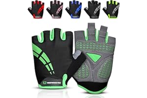 WESTWOOD FOX Cycling Gloves for Men and Women, Unisex Half Finger with Non-Slip Padded Gel, Shock Absorbing and Breathable Pa