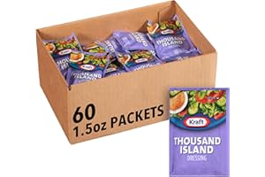 Kraft Thousand Island Salad Dressing Single Serve Packet (1.5 oz Packets, Pack of 60)