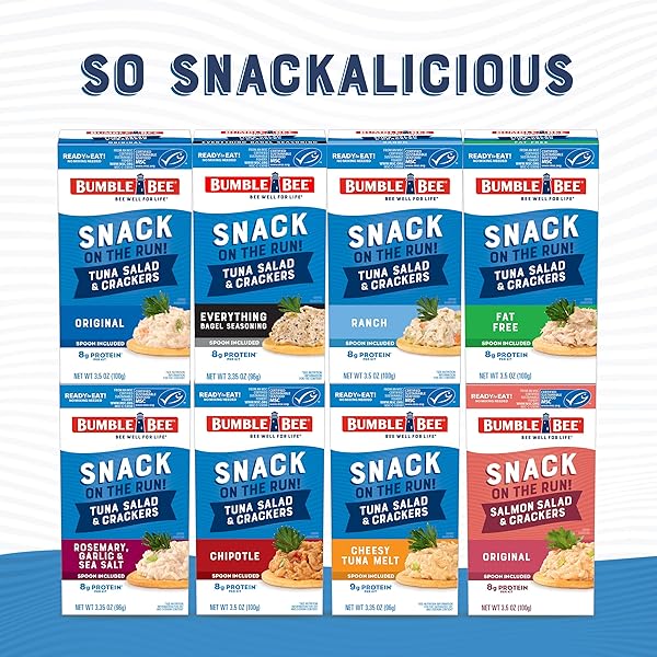 BUMBLE BEE SNACK ON THE RUN! PROTEIN SNACK PACK – 8G PROTEIN PER BOX – CHIPOTLE TUNA SALAD WITH CRACKERS KIT – READY TO EAT EASY-OPEN CAN – WILD CAUGHT MSC-CERTIFIED TUNA (PACK OF 1)
