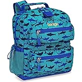 Bentgo Kids Backpack - Lightweight 14” Backpack in Fun Prints for School, Travel, & Daycare, Ideal for Ages 4+, Roomy Interior, Durable & Water-Resistant Fabric, & Loop for Lunch Bag (Shark)