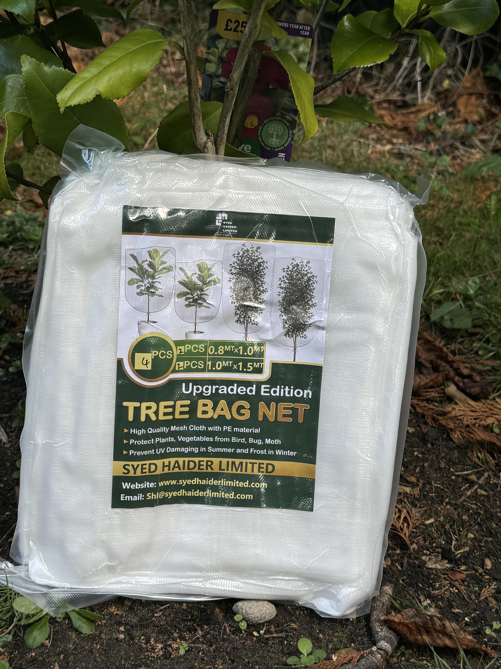 Syed Haider Limited Premium Tree Bags Net, 4 Pack, 0.8m x 1m & 1m x 1.5m, Protect Plants, Fruits, Vegetables from Birds, Bugs, Insects, Moths, Mesh Cloth with PE, UV & Frost Protection