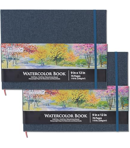 Wanderings Leather Watercolour Journal - 25 X 32 Cm - Large Genuine Leather Album With Handmade Handmade Paper For Watercolour Albums, Art Journals, Scrapbooks, Sketchbooks And Drawing Pads - 350gsm