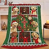 Christmas Labrador Retriever Blanket Gifts for Girls Boys Funny Chocolate Lab Fleece Blankets Soft Warm Fuzzy Animal Dog Throw Cozy Flannel Plush Stuffed Throws for Men Women Bed Couch Decor 50"x40"