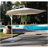 Ombrellone Da Giardino 3x3 Bordeaux - Palo Decentrato In Acciaio, Tessuto Anti-UV, Per Piscina, Terrazzo, Bar | Ombrellone Decentrato 300x300
