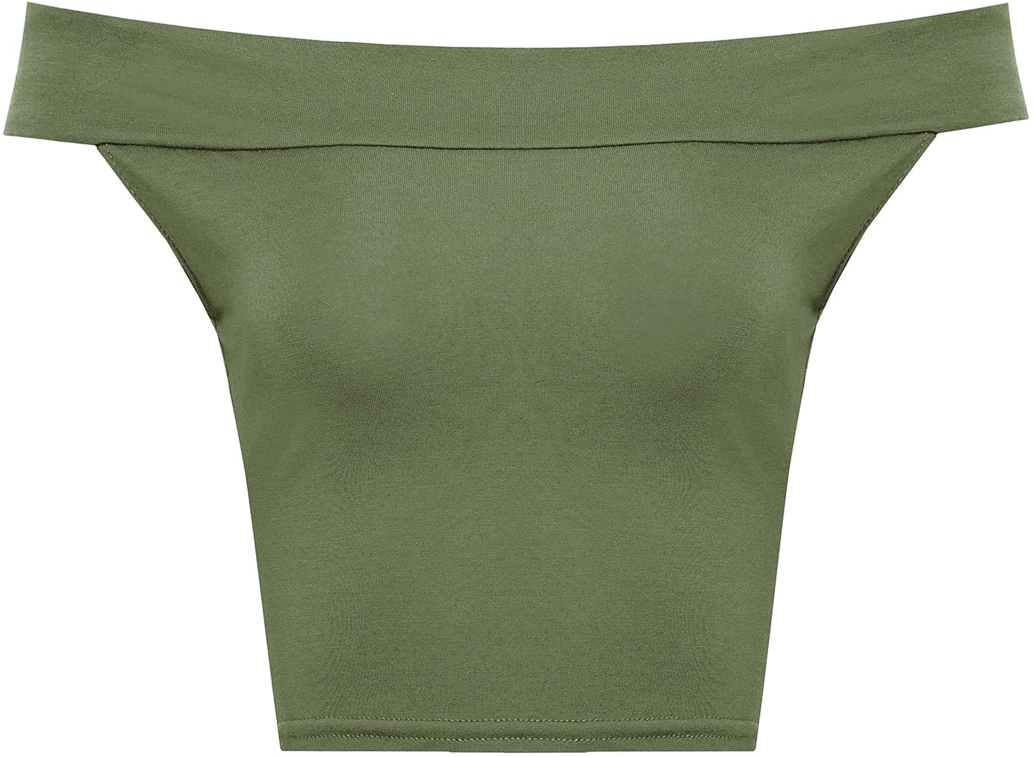 Re Tech UK Crop Top con Spalle Scoperte e Scollo Bardot Tessuto Liscio