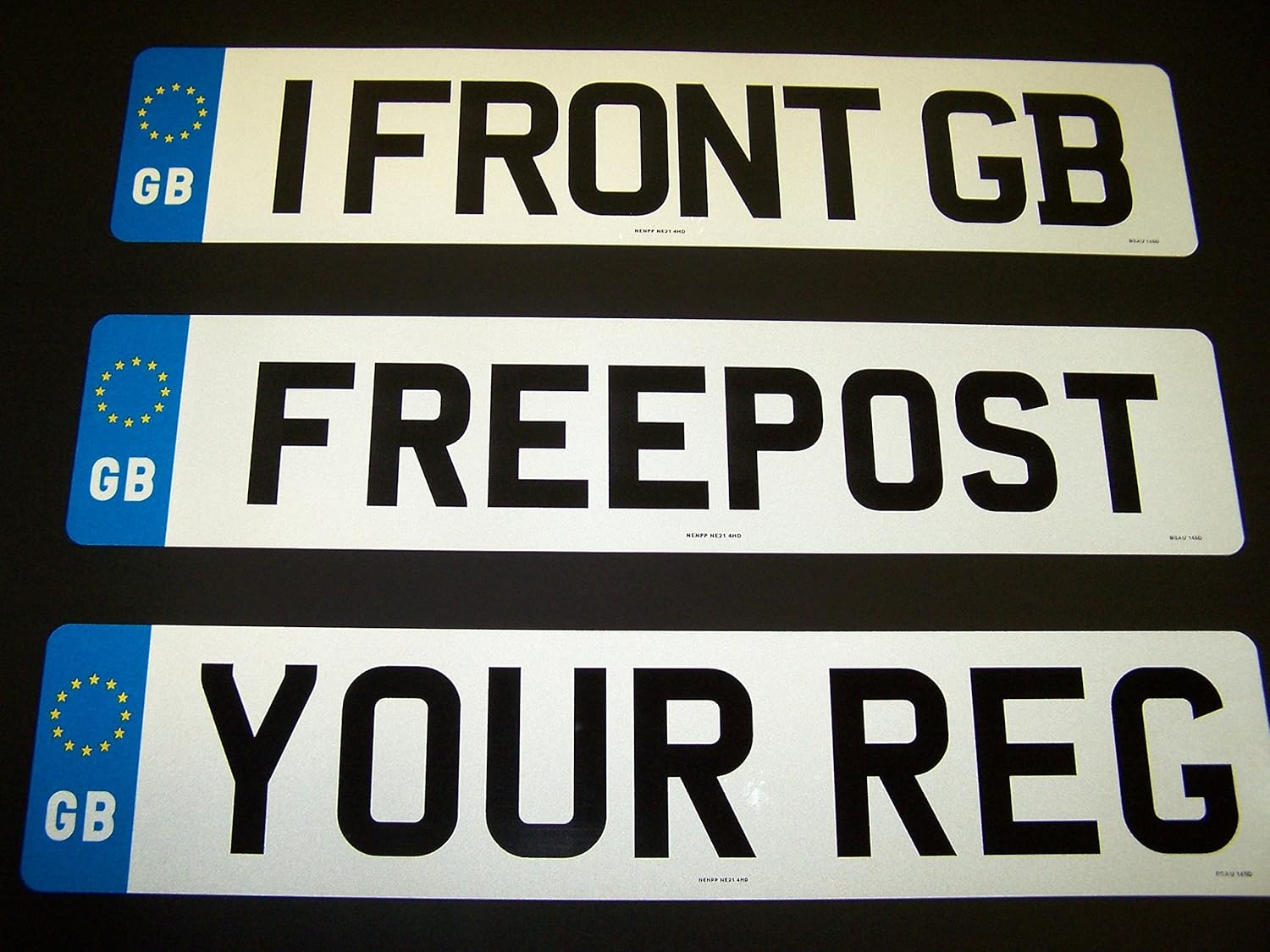 Shipley Motor Factors CAR NUMBER PLATES, 1 x GB FRONT REGISTRATION