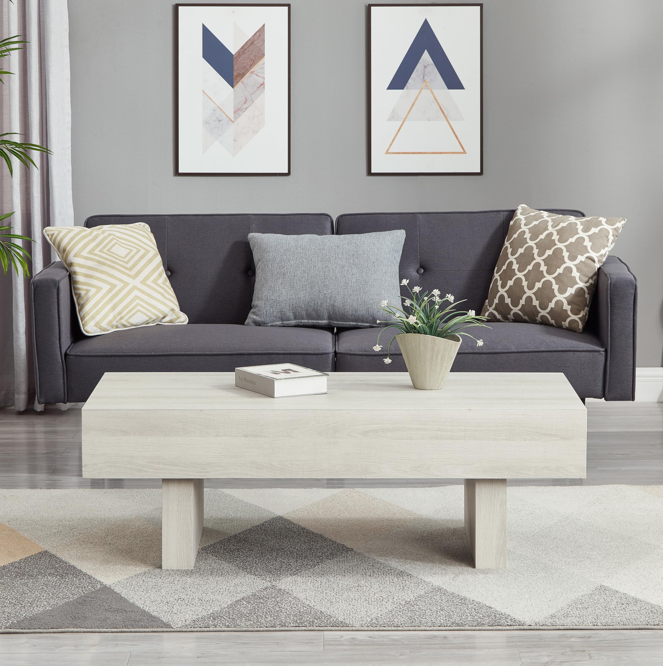 Photo 1 of ********DAMAGE ON UNDERSIDE OF TABLE************
Roundhill Furniture Athens Modern Accent Coffee Table, Off-White