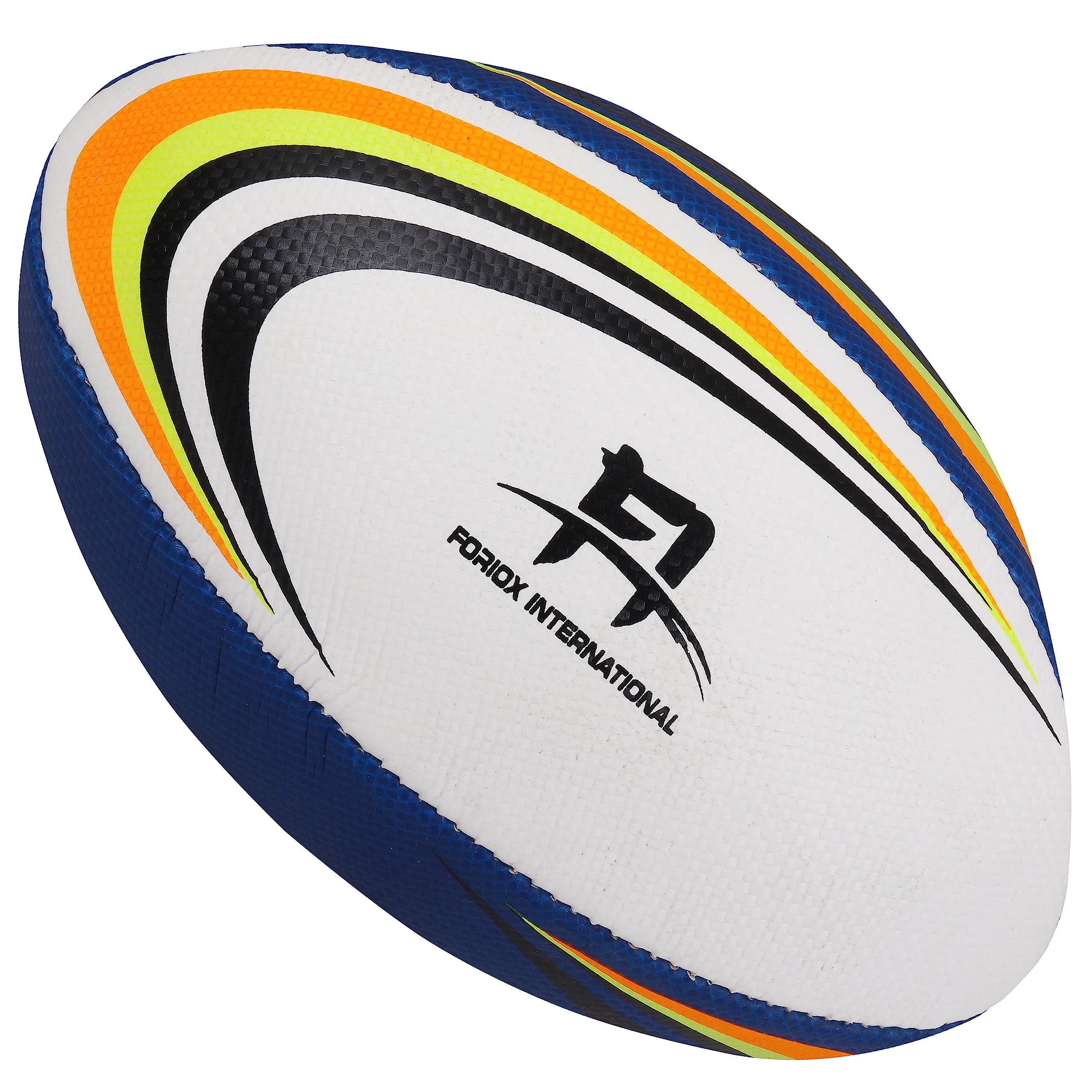 Foriox International Rugby Ball Size 2, 3, 4 Training Ball Soft Touch Perfect RugbyBall Night (Size 4, Blue)
