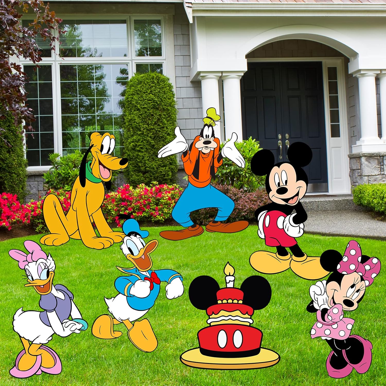Yard Signs - Mickey Mouse Birthday Party Supplies, 7PCS Yard Signs with Stakes, Outdoor Lawn Party Decor, Mickey Mouse Party Decorations, Yard Signs for Minnie Mouse Theme Birthday Party