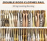 HOMIDEC Clothes Rail Heavy Duty with Shelf White 155x72.5x41 cm view 4