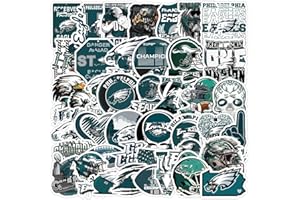 MOXIE SEE MOXIE DO 50 PCS Philadelphia Stickers Decal for Eagles Stickers Pack Football Colorful Aesthetic Decal Vinyl Sticker Waterproof for Water Bottle Computer Laptop Luggage Phone Car Skateboard Bumper