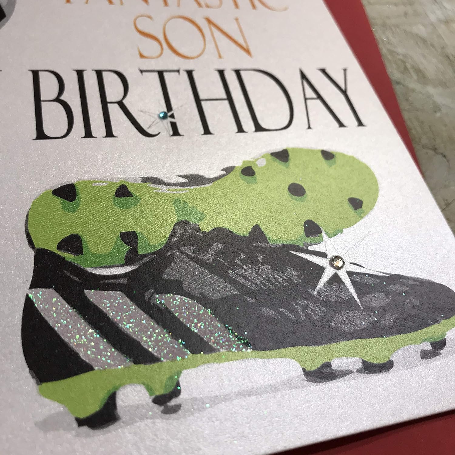 WHITE COTTON CARDS Fantastic Son Happy Fun 18, Handmade 18th Birthday Card (NA18S, Football) - Image 4