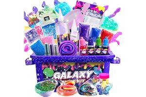 BVUEKEFT Mini Galaxy Slime Kit for Girls 6-12 Years Old, Glimmer Crunchy Slime, Foam Slime,Butter Slime, Stress Relief Toys, Party Favors for Kids, Fun Idea for Christmas & Easter