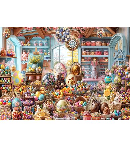 SunsOut Puzzle 97124 – Bunny's Easter Basket, Bunt, Von Lori Schory
