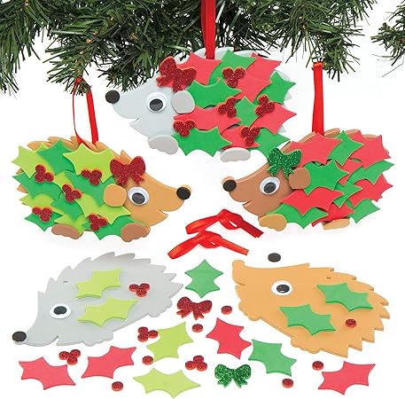 Amazon Co Jp クリスマスツリー はりねずみ スポンジ オーナメント デコレーション 工作キット 5個入り 子どもたちの手作りに おもちゃ