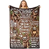 InnoBeta Sloth Gifts for Women - Sloth Throw Blanket, Flannel Blankets for Women, Girls, Teens, Spirit Animal, 50x65 Inches