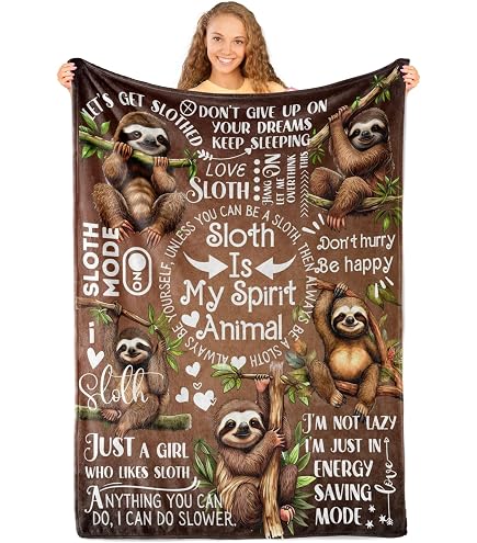 Sloth Throw Blanket – Super Soft Fleece, Pink Sloth Design, Warm & Cozy For Kids & Adults, Machine Washable, Multiple Sizes - View #4