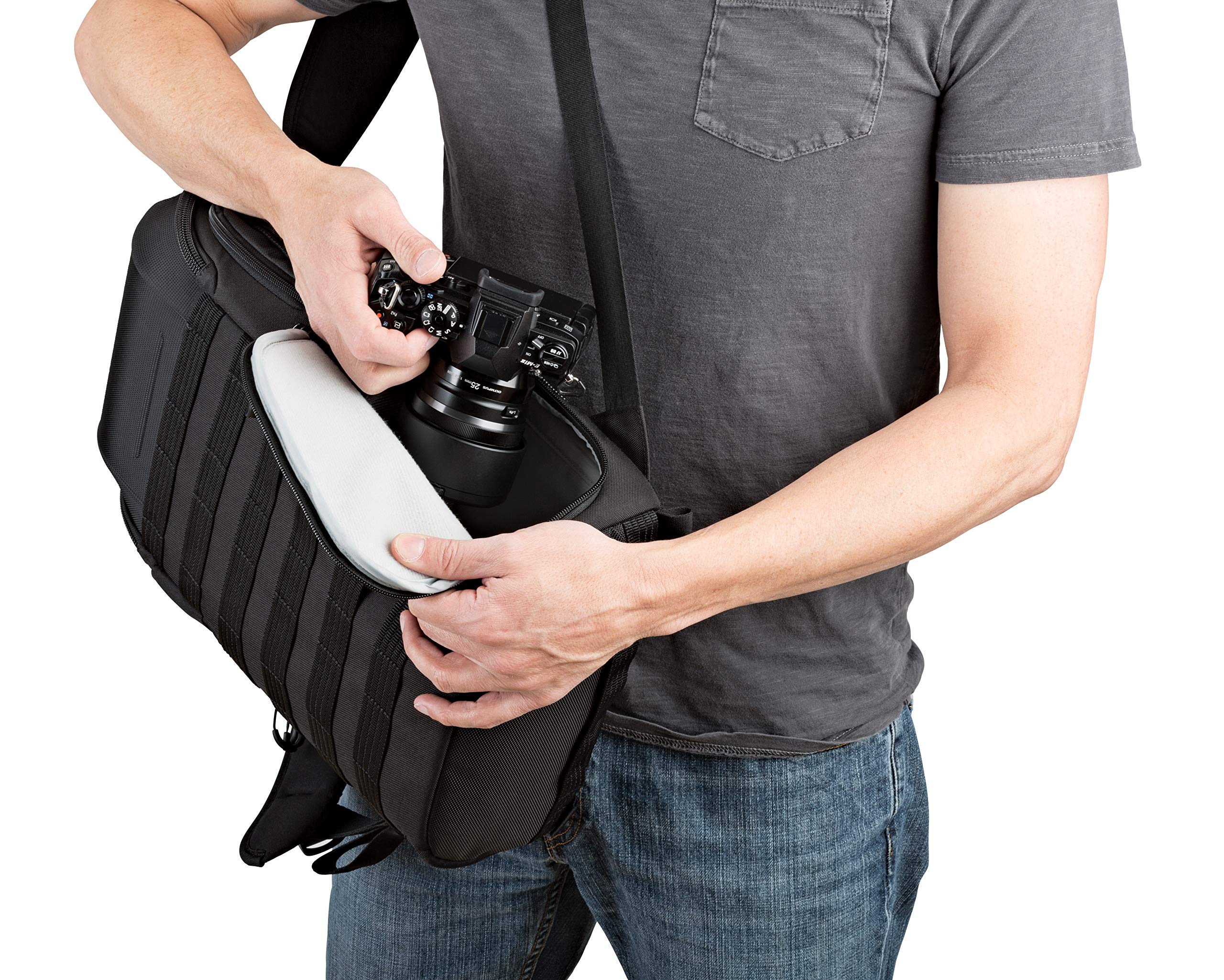Lowepro ProTactic 350 AW II Modular Backpack with Recycled Material, Camera Bag for Professional Use, Insert for MacBook Laptop Up to 13 Inch, Backpack for Professional Cameras and Drones LP37176-GRL