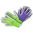 WILDFLOWER Tools Gardening Gloves for Women and Men - (2 Pairs) Small, Nitrile Coating for Protection