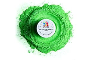 Blacksherbet Green Edible Glitter for Drinks | Cake Decorating | Cocktails | Champagne | Strawberries | Cookies | No Taste | Food Grade | 5g