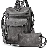 Shrrie Backpack Purse for Women Fashion Leather Backpack Purse Designer Travel Backpack Convertible Shoulder Bag with Wristlet