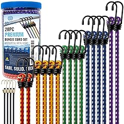 GOEASY0312 Premium Bungee Cords Heavy Duty - 20 pcs