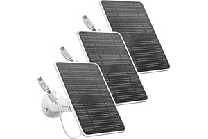 FOHOA Solar Panel for Security Camera, 5V 4W Solar Panels Charger Compatible with Eufycam 2C/2C Pro/2/2 Pro/E20/E40/E, Micro USB & Type-C Port, IP65 Waterproof, 9.8ft Charging Cable & Wall Mount, 3 Pack