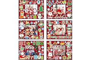 CAPODA 24 Packs Christmas Photo Frame Xmas Craft DIY Picture Frame Ornaments with Stickers Christmas Photo Frame Cards Game DIY Xmas Gift Winter Decorations for Christmas Party Xmas Tree (Red and Black)