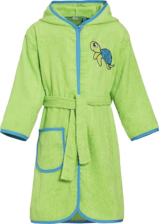 Playshoes Jungen Kinder Frottee Schildkrã£â¶te mit Kapuze Bademantel